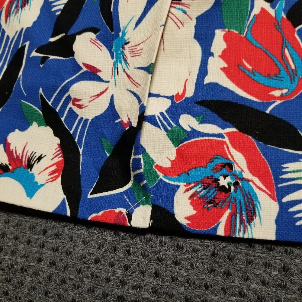 J Crew Blue Tropical Floral Print Pencil Skirt Women's 4